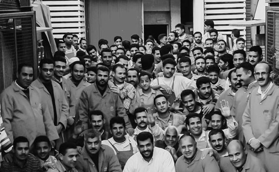 group of employees and worker in Talimia furniture on 1991